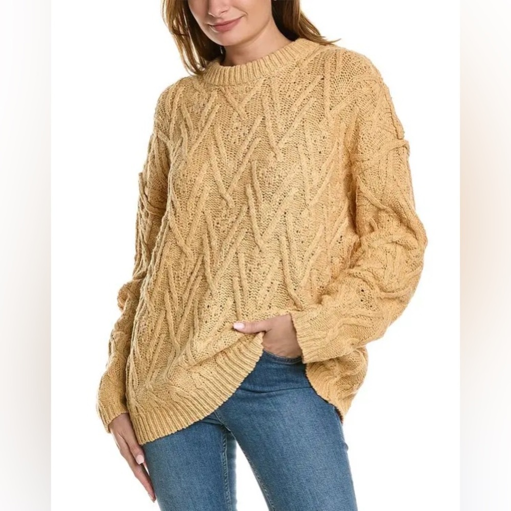 Free People Isla Cable Knit Tunic in camel size  Xsmall